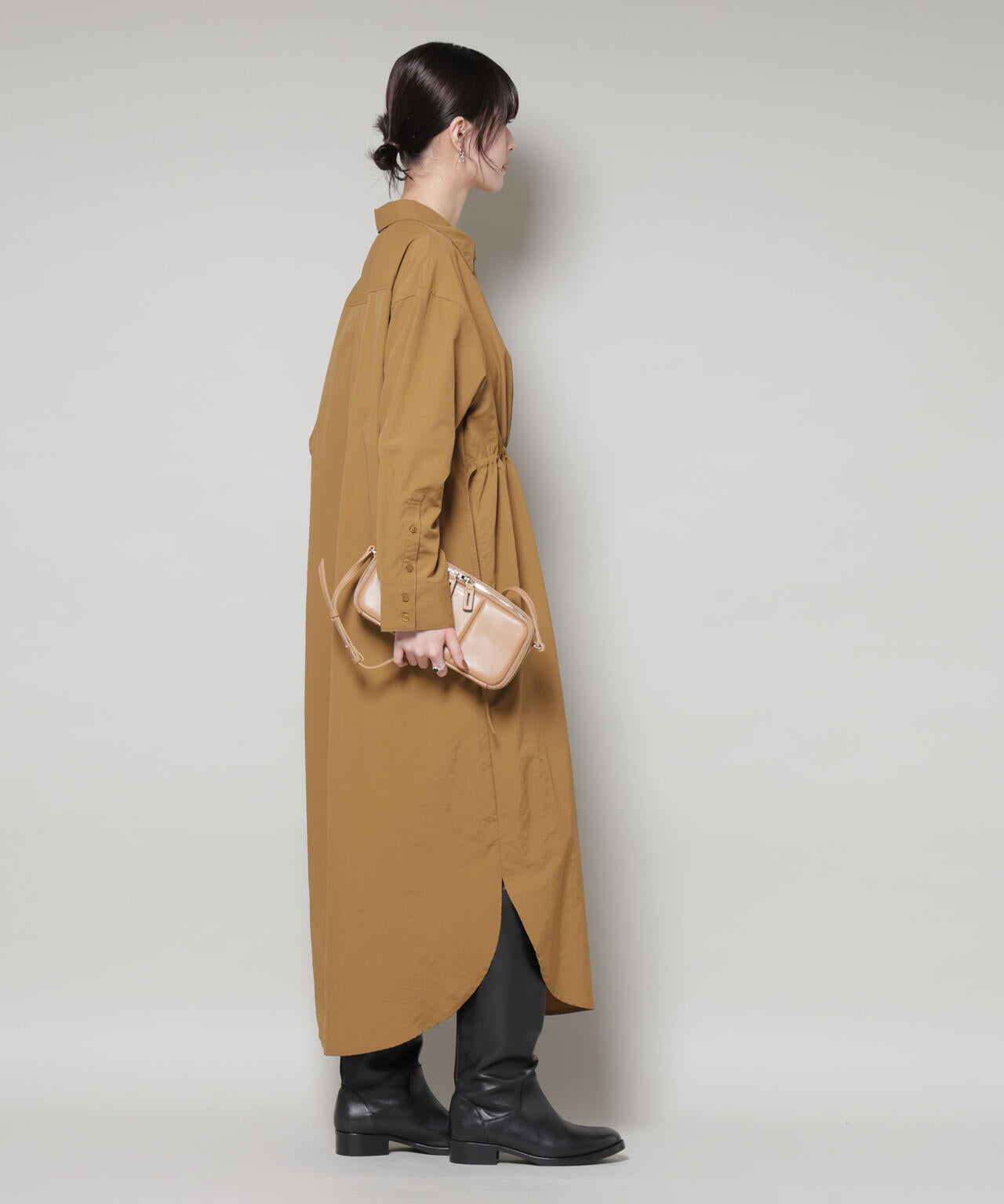 ナイロンタッサードロストシャツワンピース