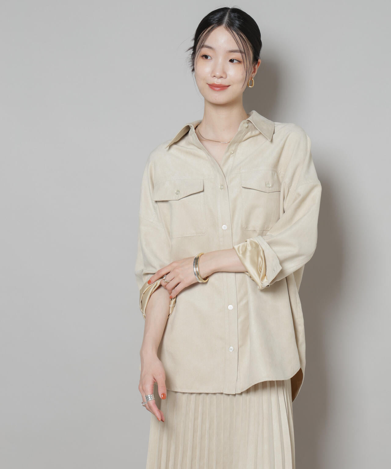 フェイクスエードシャツ(セットアップ可)