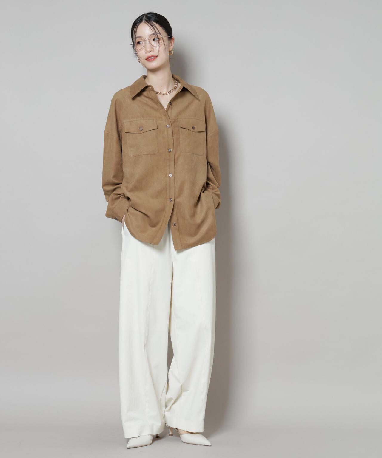 フェイクスエードシャツ(セットアップ可)