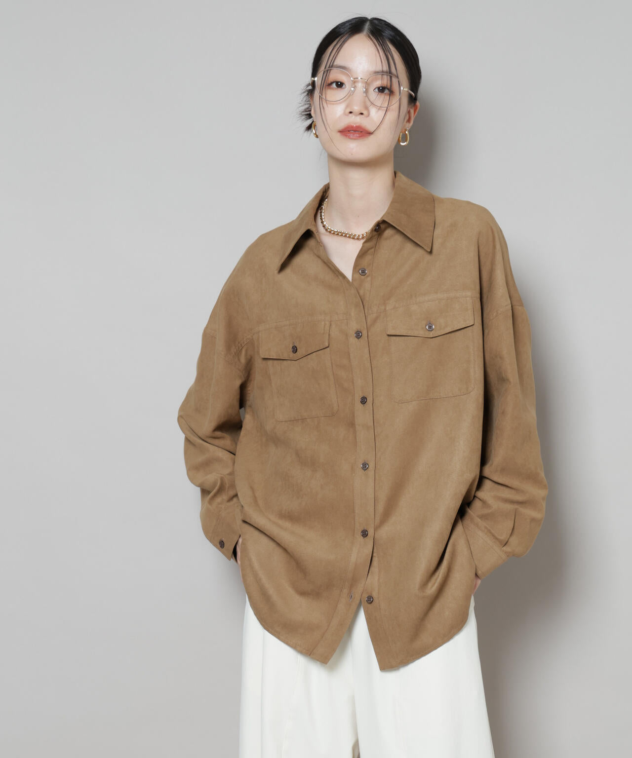 フェイクスエードシャツ(セットアップ可)