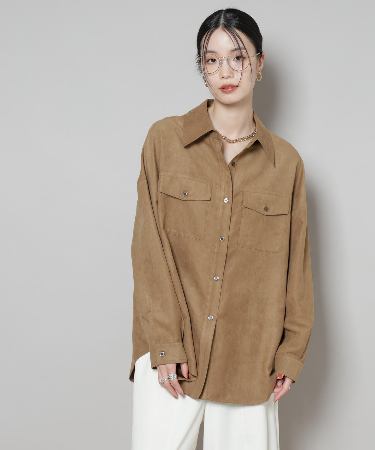 フェイクスエードシャツ(セットアップ可)