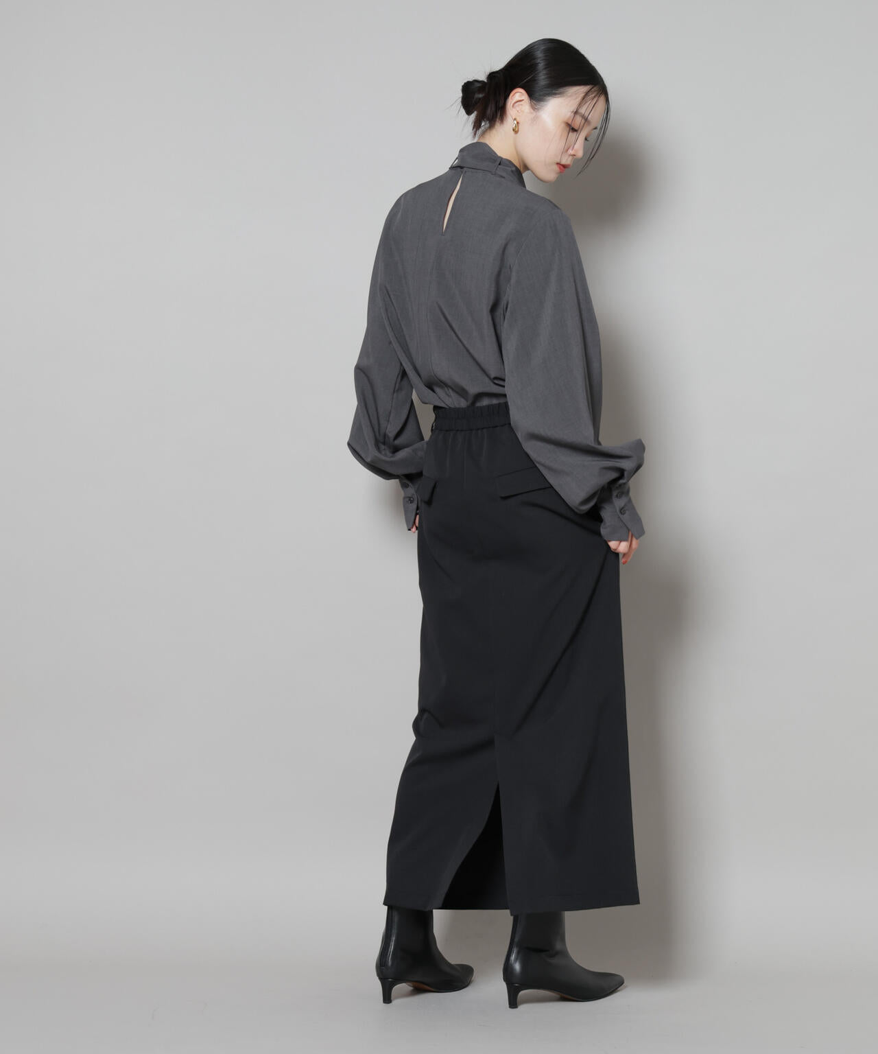 ボータイ取り外し可能2wayブラウス