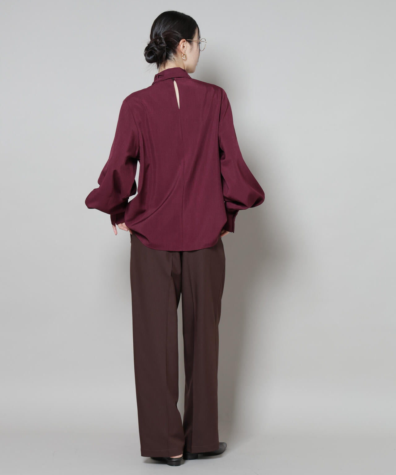 ボータイ取り外し可能2wayブラウス