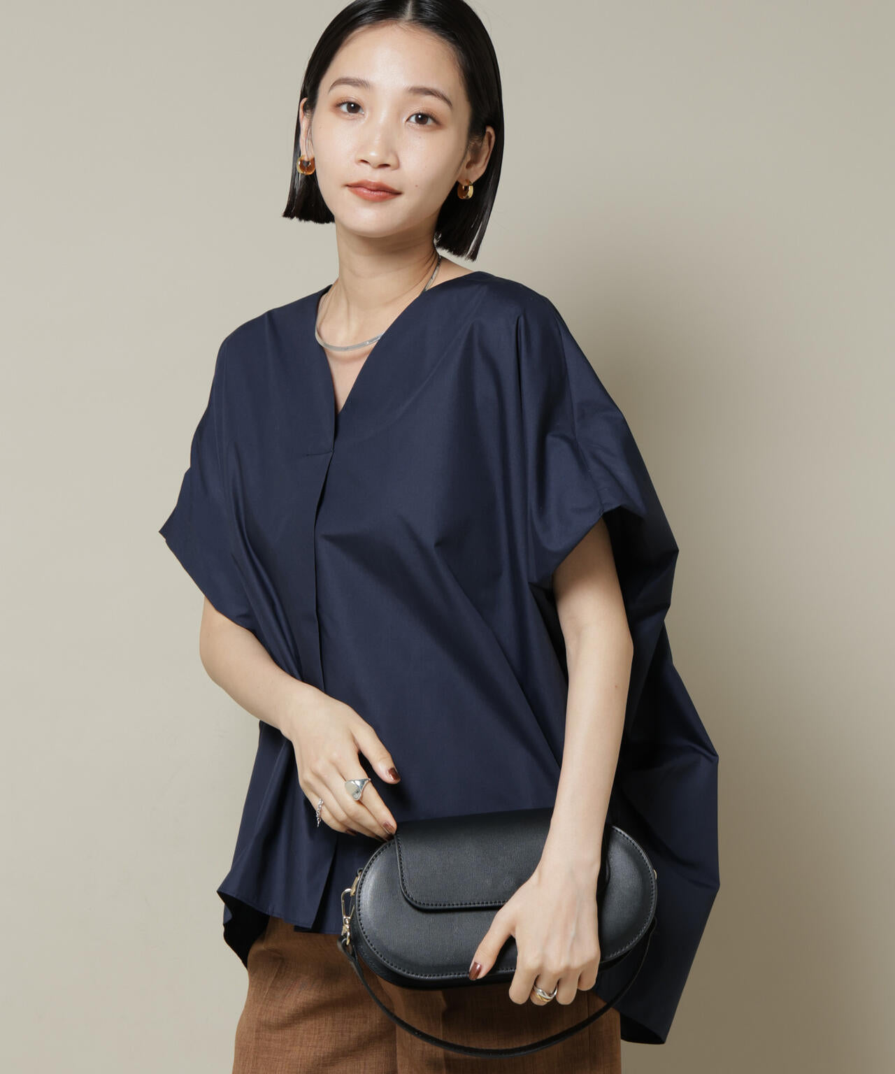 ドルマンワイドスキッパーブラウス