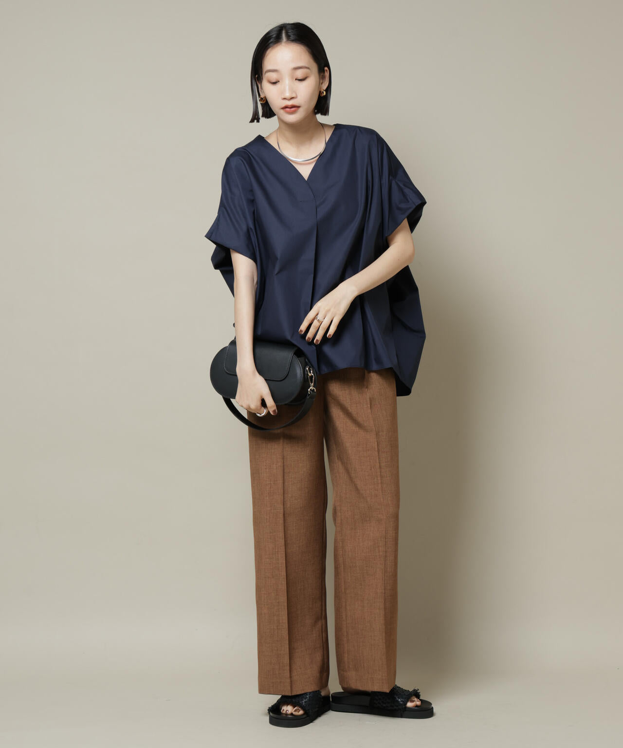 ドルマンワイドスキッパーブラウス