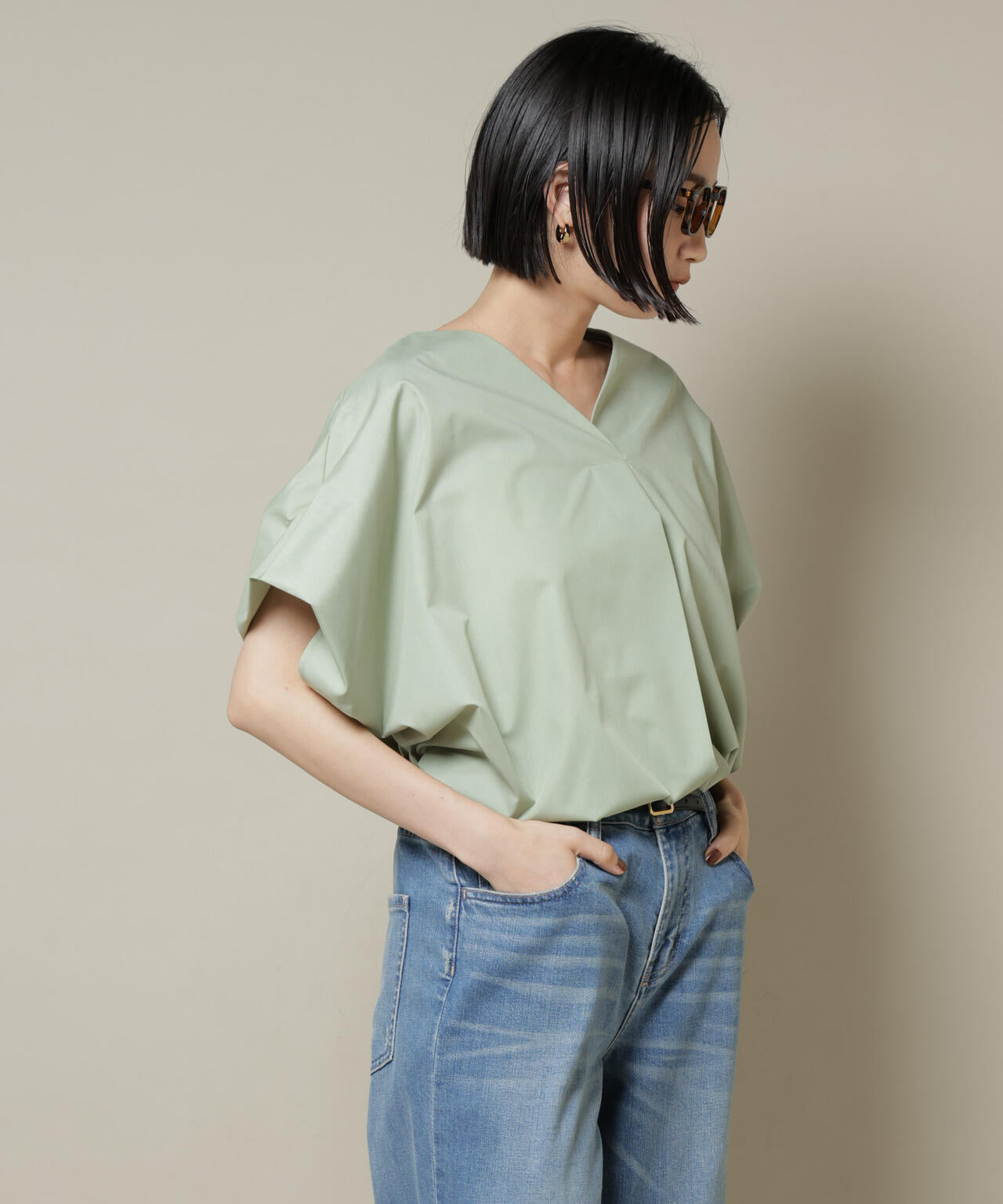 ドルマンワイドスキッパーブラウス