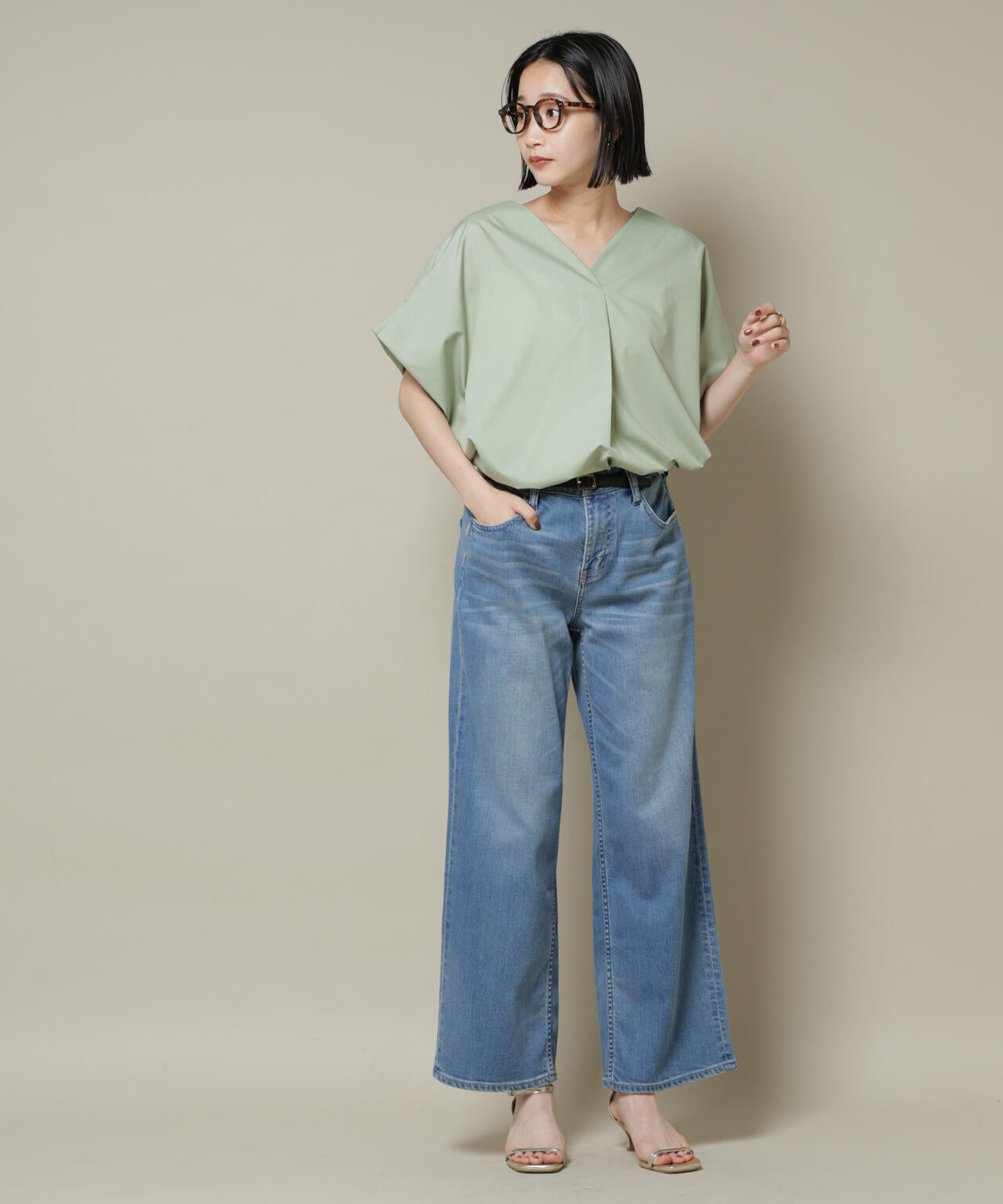 ドルマンワイドスキッパーブラウス