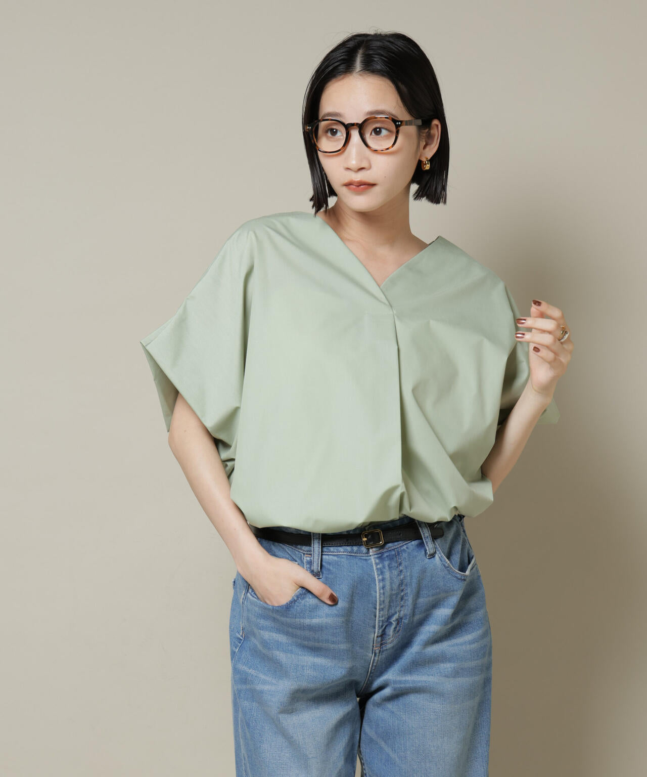 ドルマンワイドスキッパーブラウス