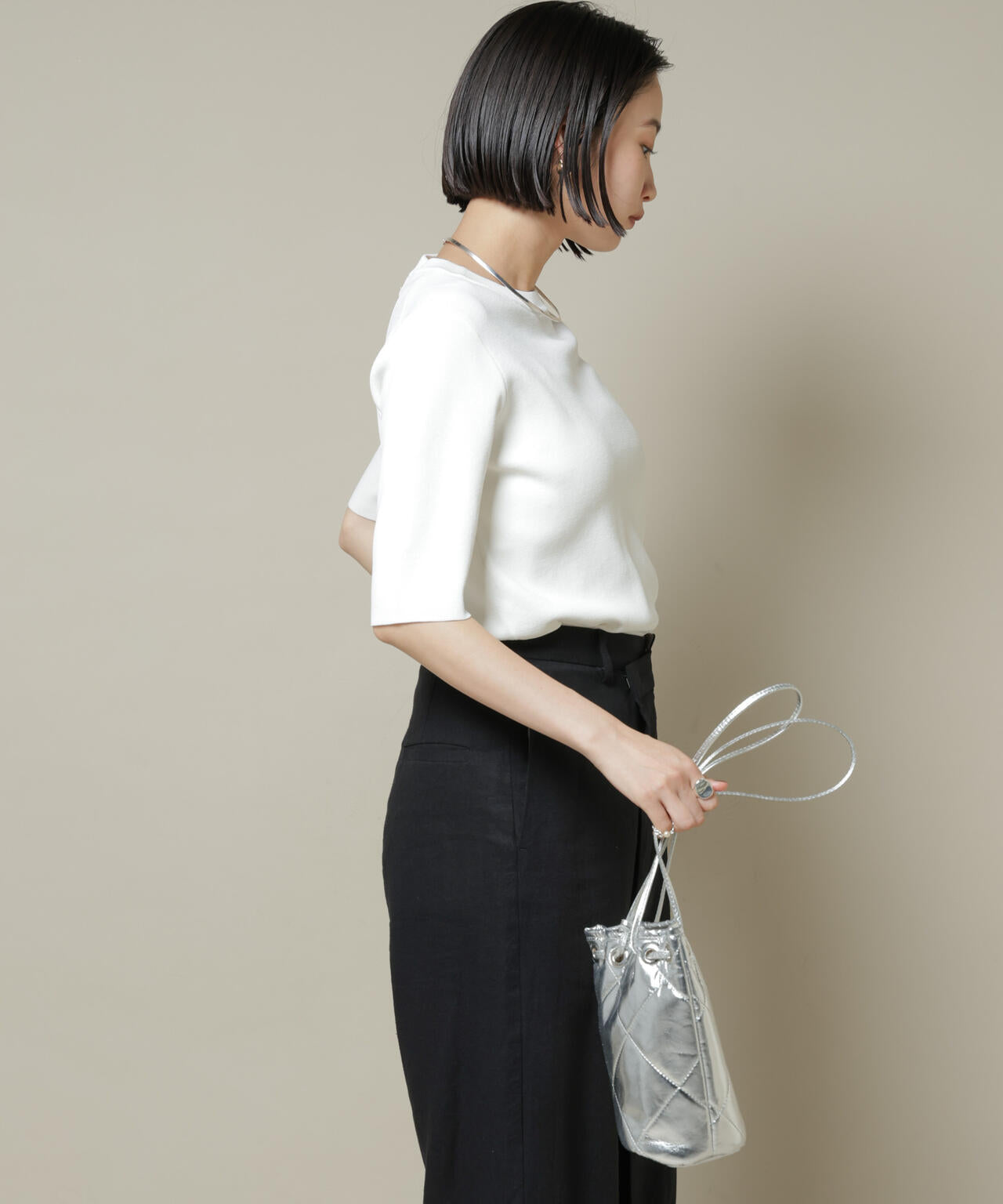 洗濯機洗い可UVカット接触冷感半袖ニット