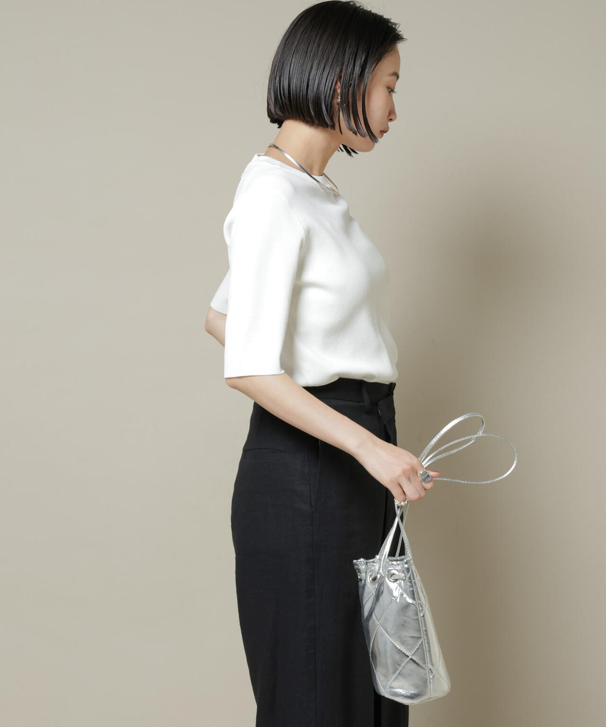 洗濯機洗い可UVカット接触冷感半袖ニット