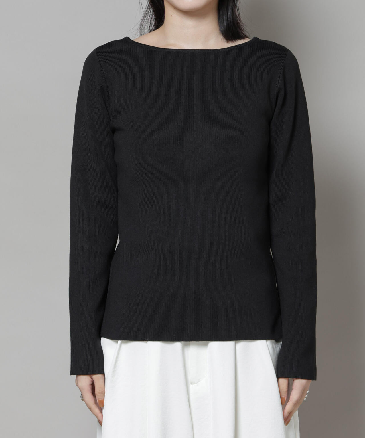 スクエア&ボートネック前後2wayニットプルオーバー