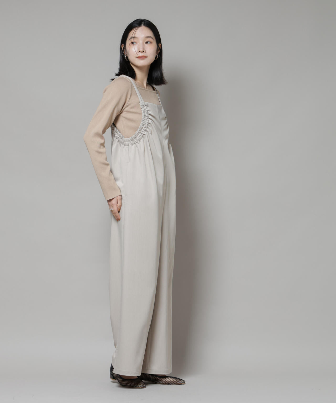 スクエア&ボートネック前後2wayニットプルオーバー