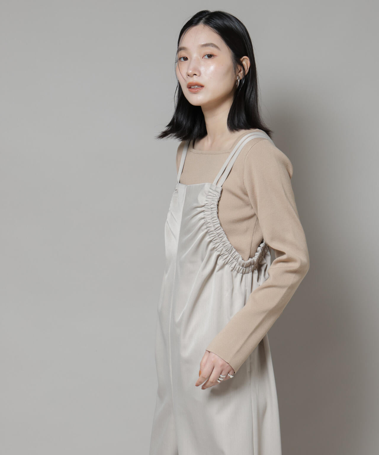 スクエア&ボートネック前後2wayニットプルオーバー