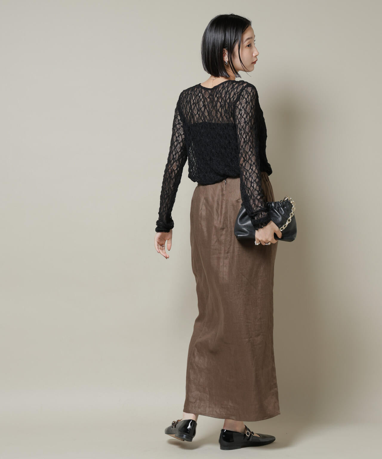 シアーレースロングスリーブトップス(セットアップ可)