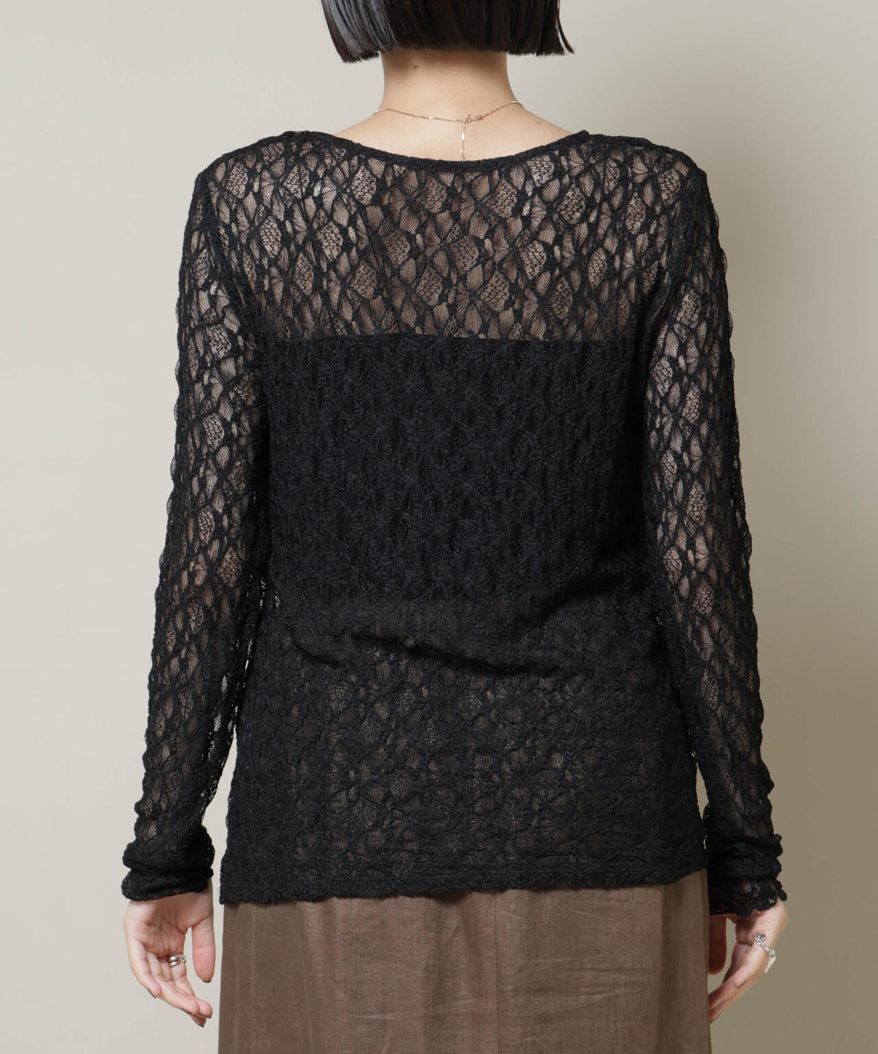 シアーレースロングスリーブトップス(セットアップ可)