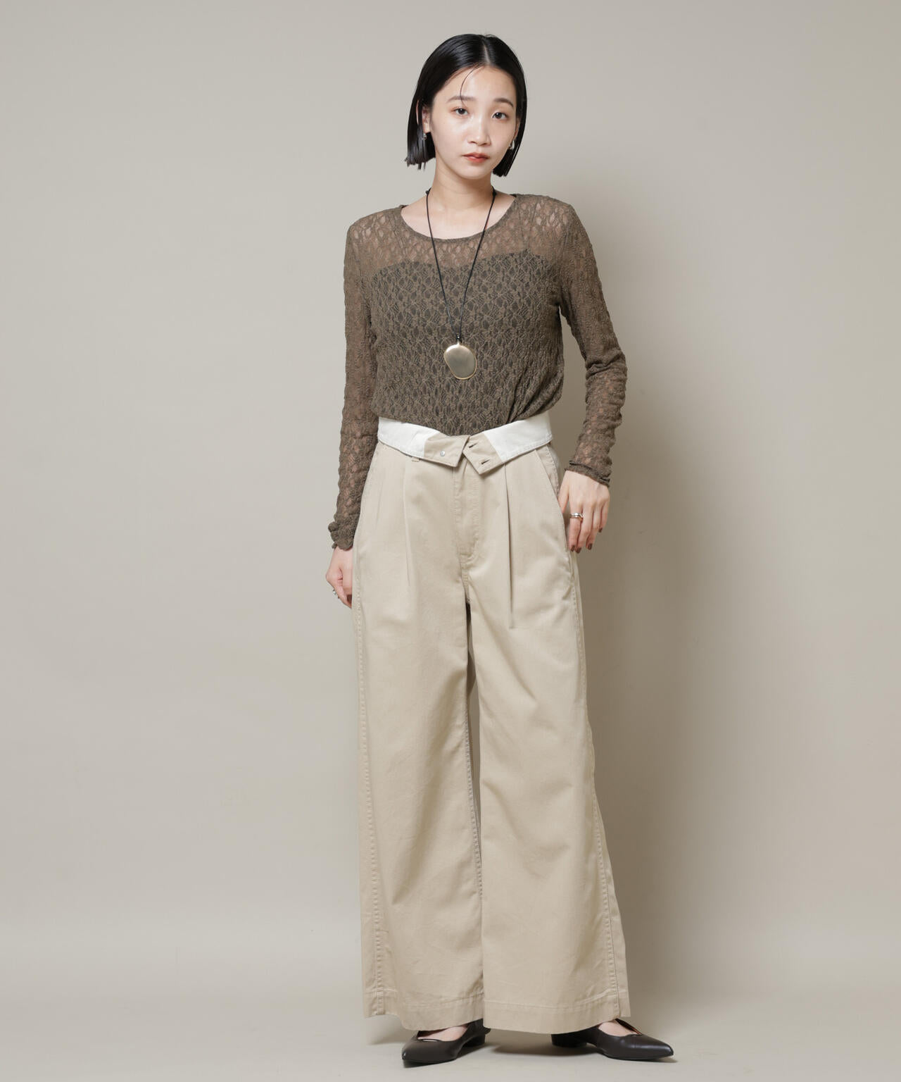 シアーレースロングスリーブトップス(セットアップ可)