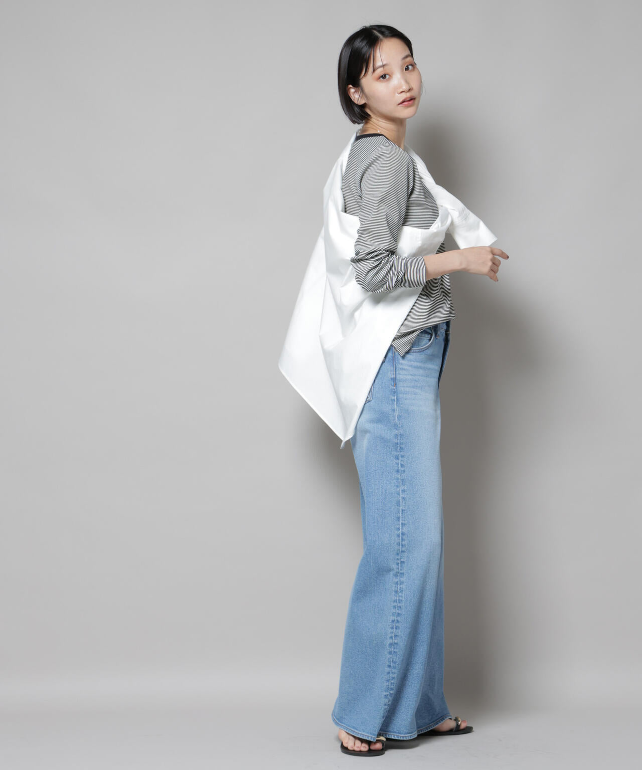 ミジンボーダーロングスリーブTシャツ