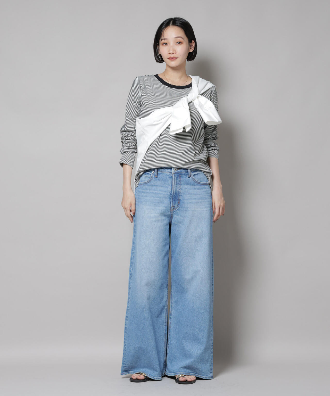 ミジンボーダーロングスリーブTシャツ