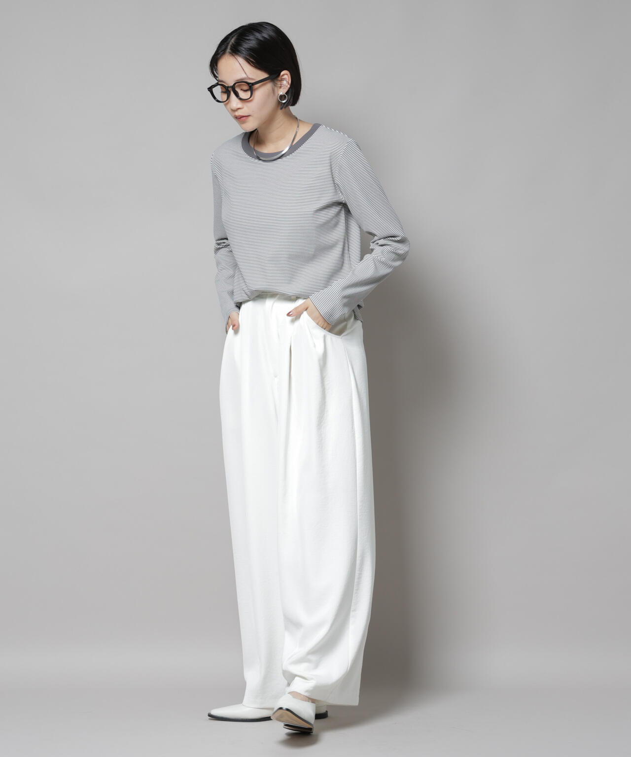 ミジンボーダーロングスリーブTシャツ