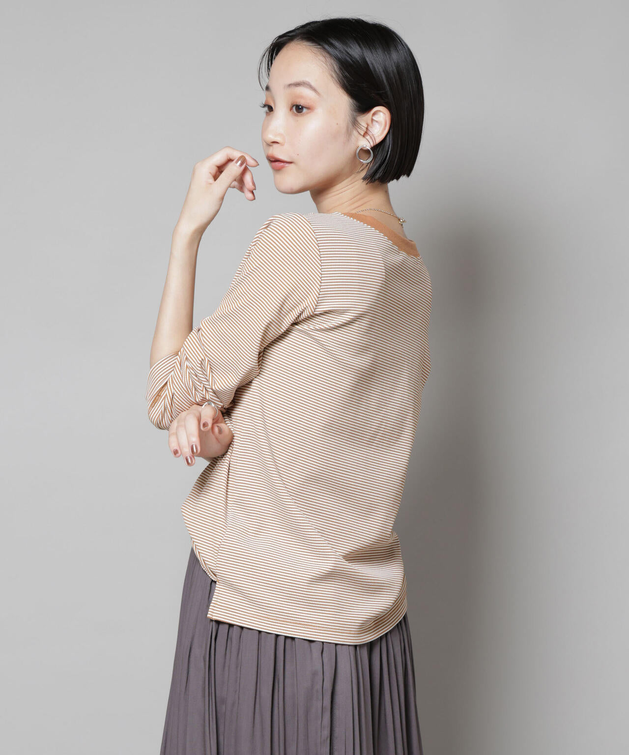 ミジンボーダーロングスリーブTシャツ