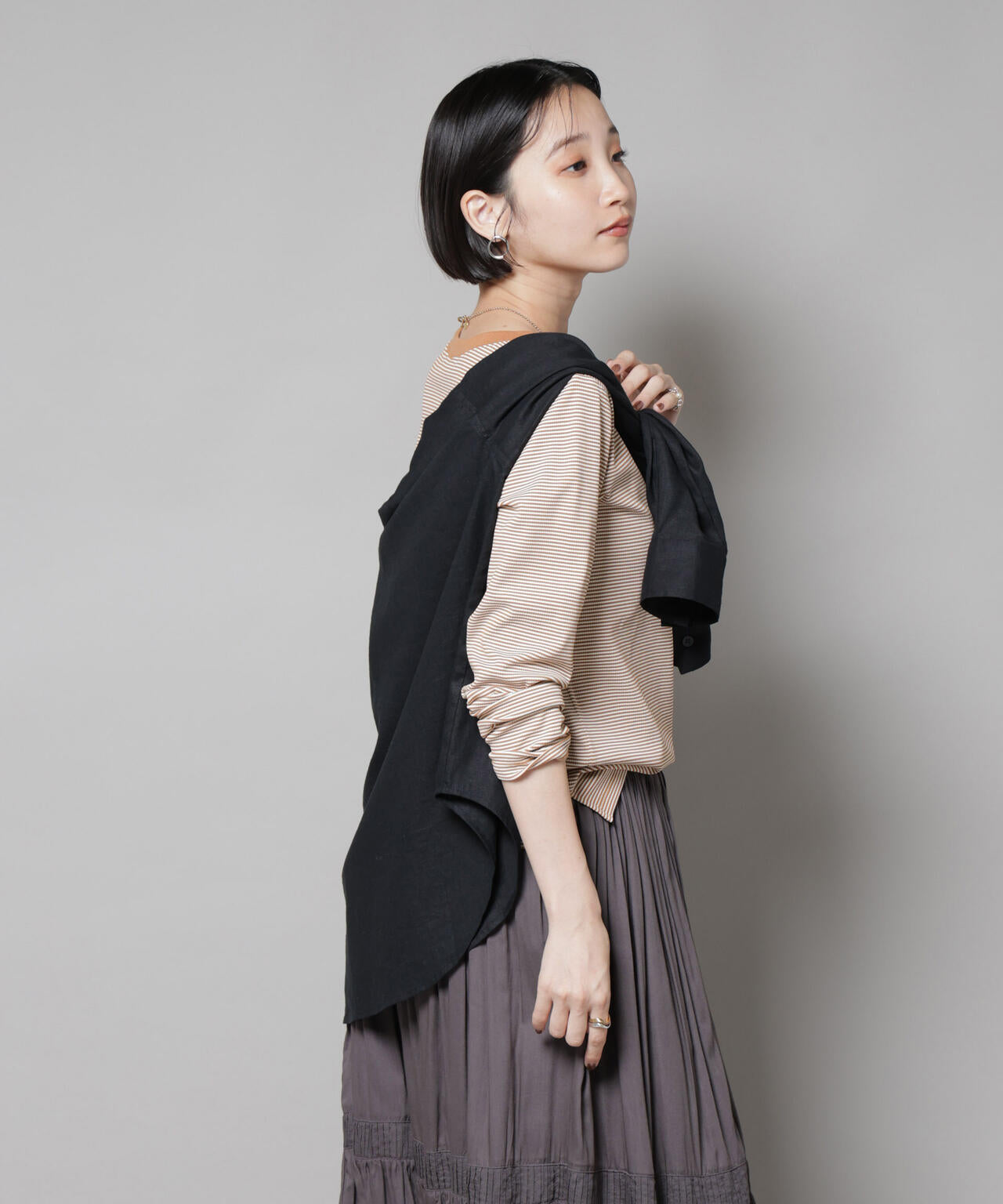 ミジンボーダーロングスリーブTシャツ