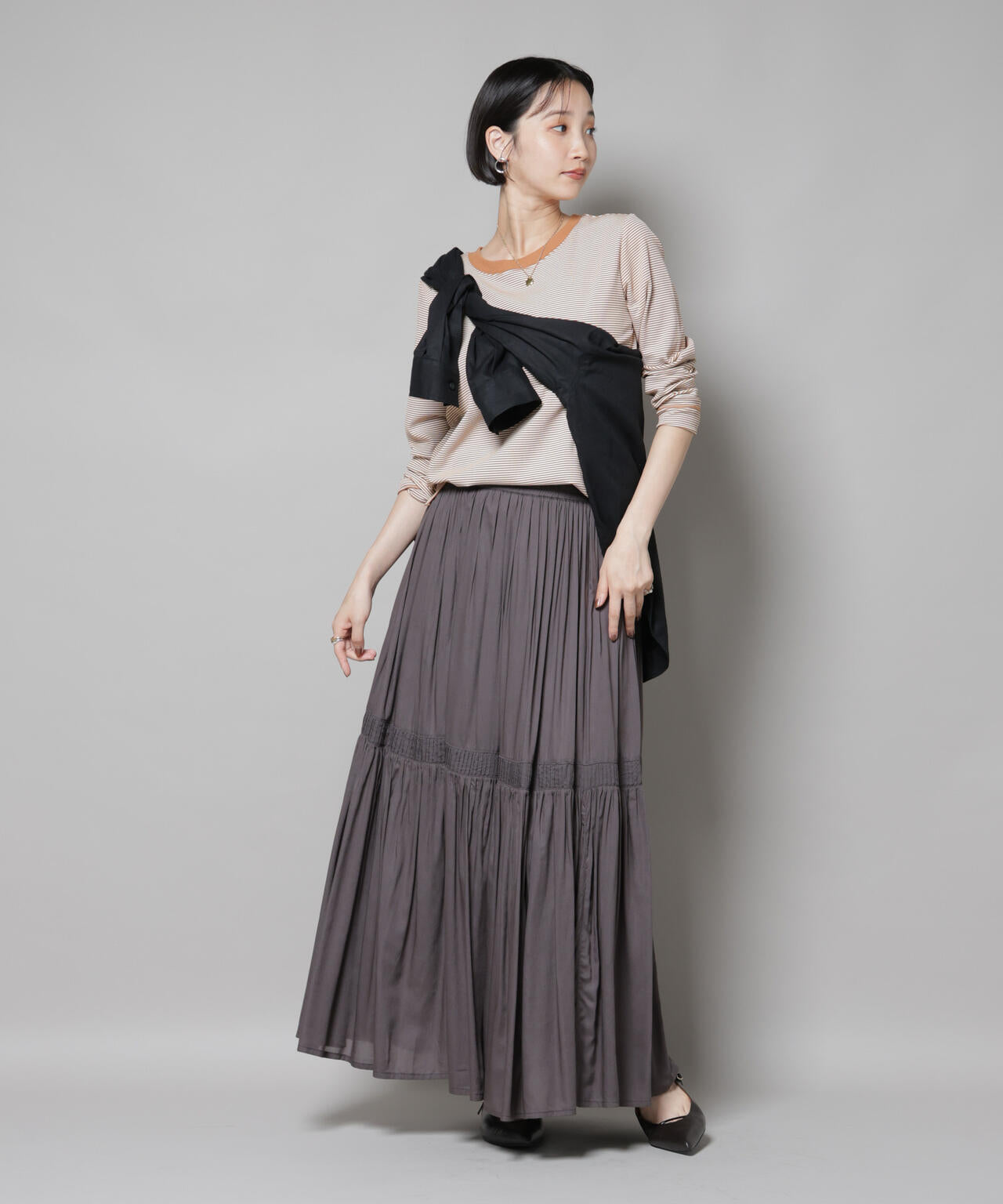 ミジンボーダーロングスリーブTシャツ