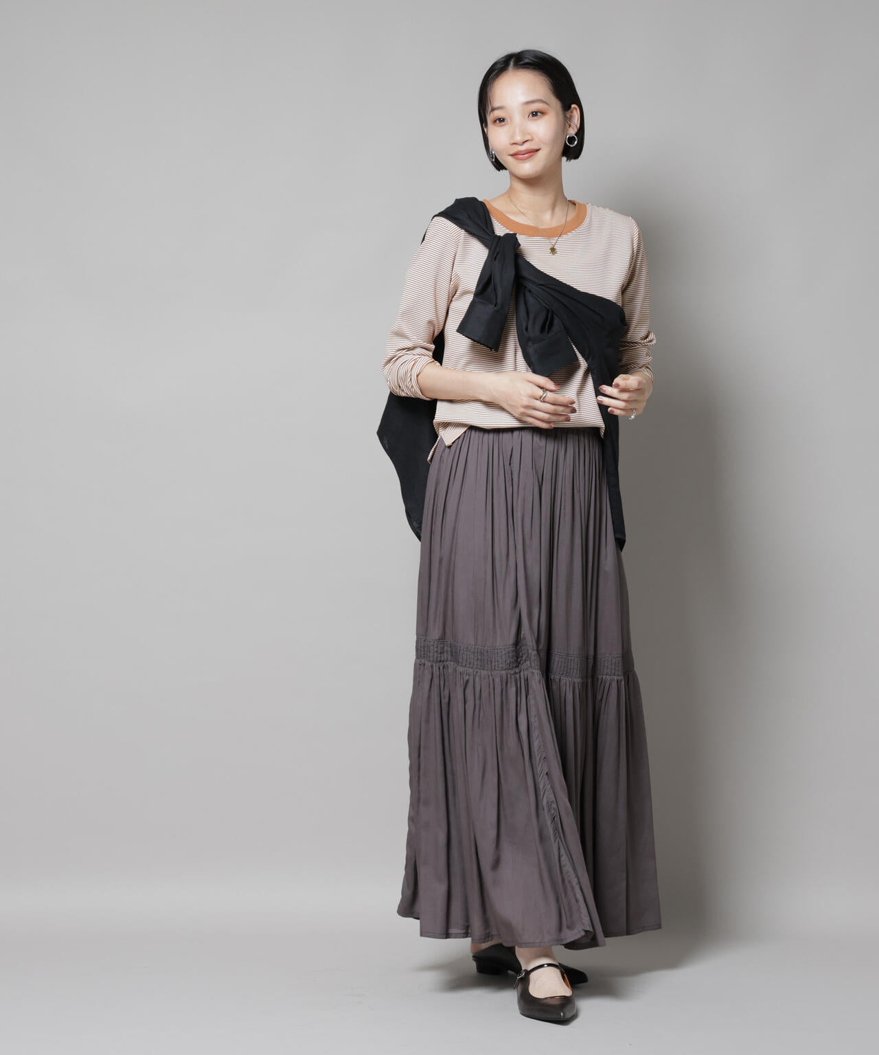 ミジンボーダーロングスリーブTシャツ