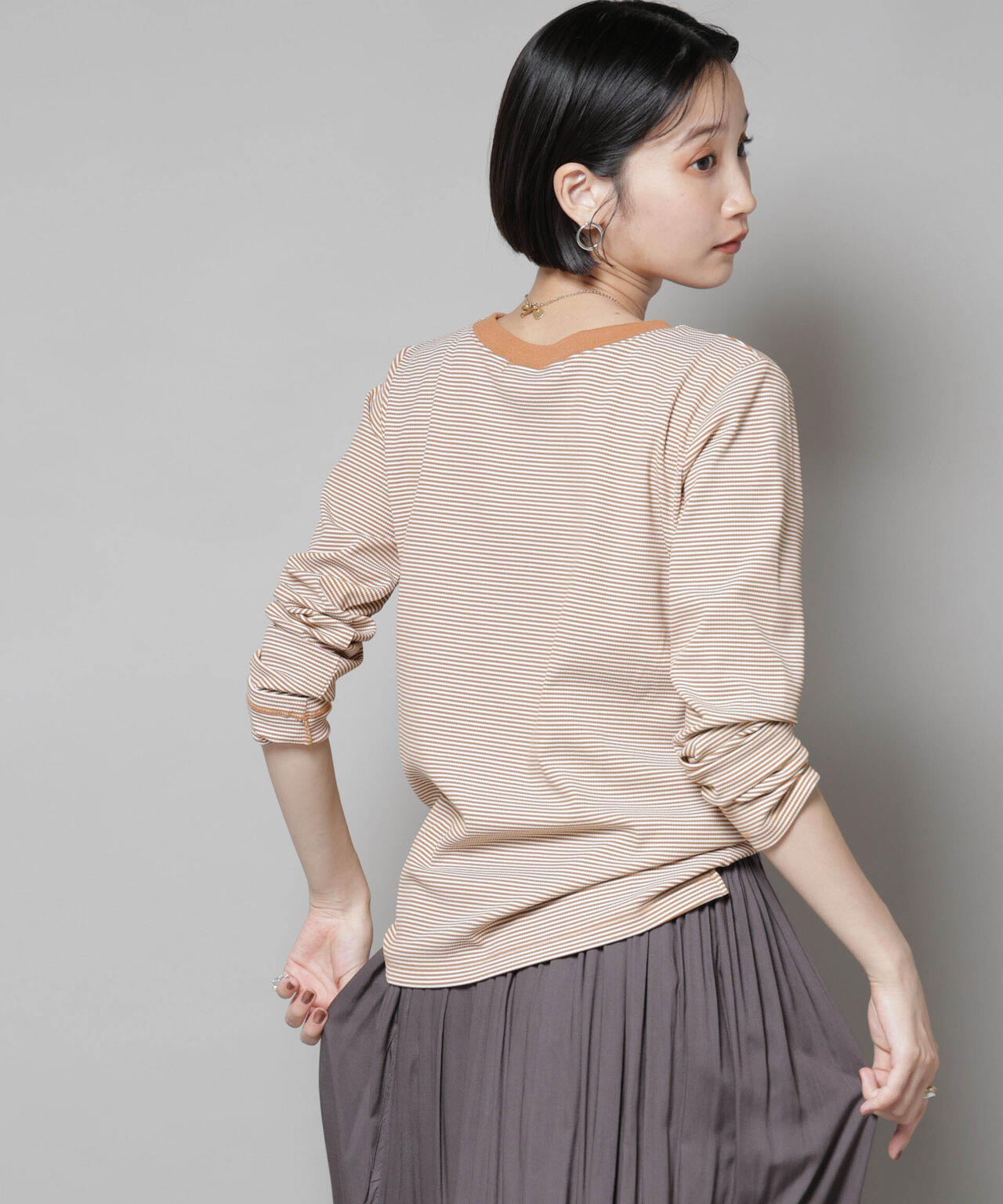 ミジンボーダーロングスリーブTシャツ