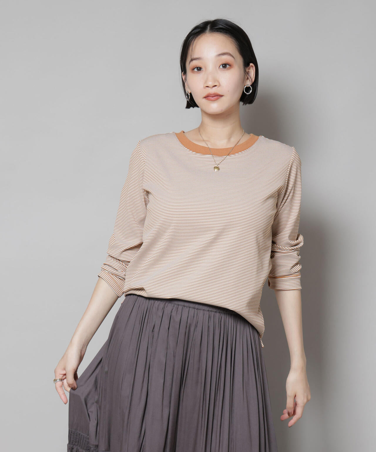 ミジンボーダーロングスリーブTシャツ