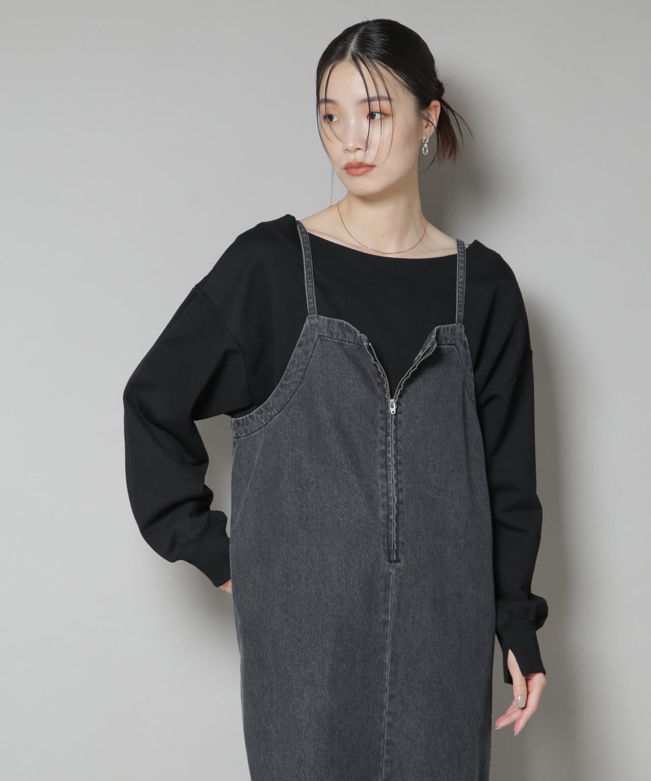 ワイドボートネックスウェットトップス