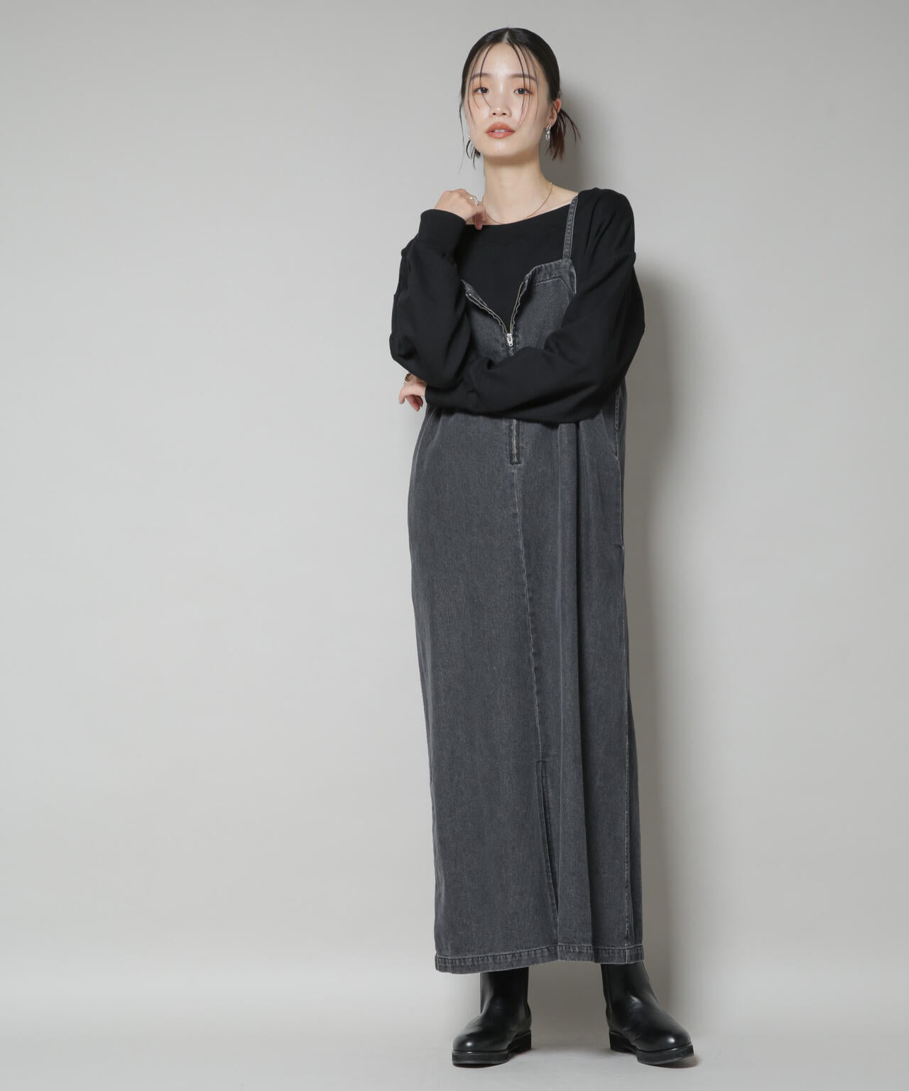 ワイドボートネックスウェットトップス