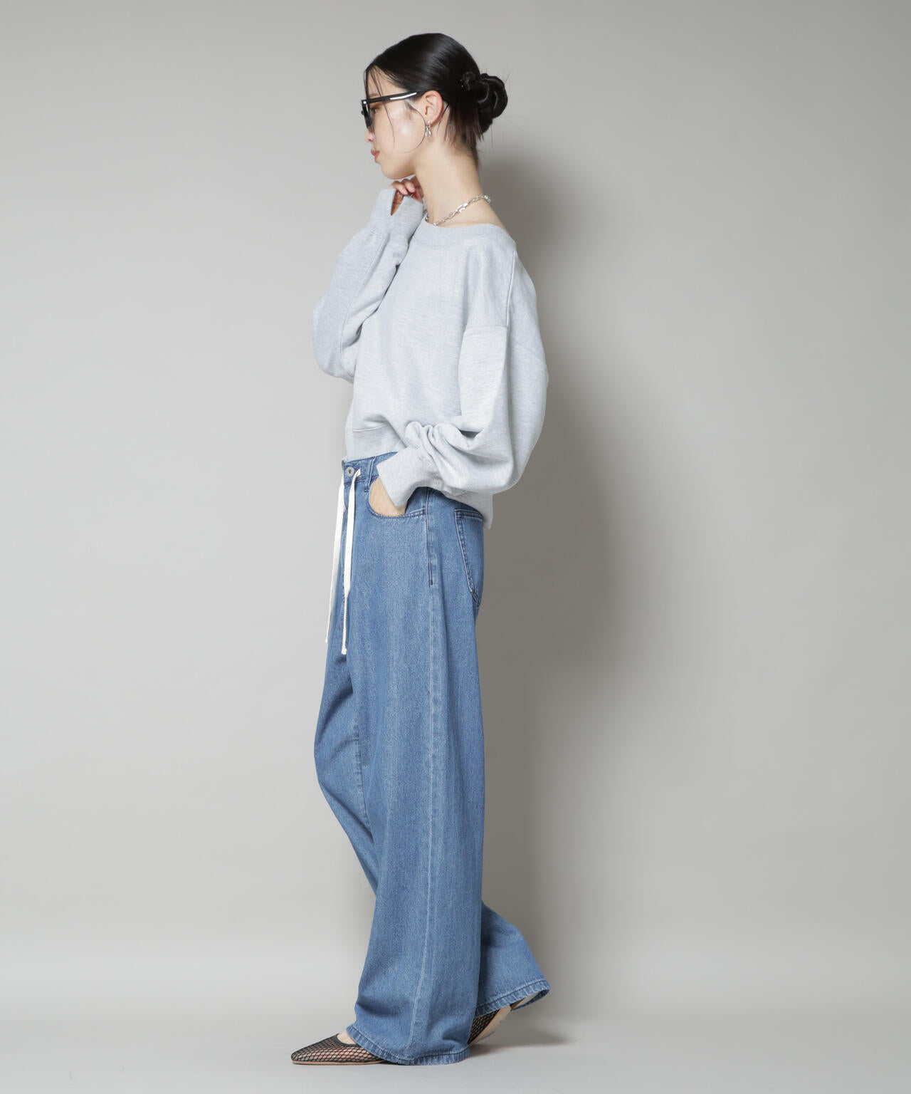 ワイドボートネックスウェットトップス