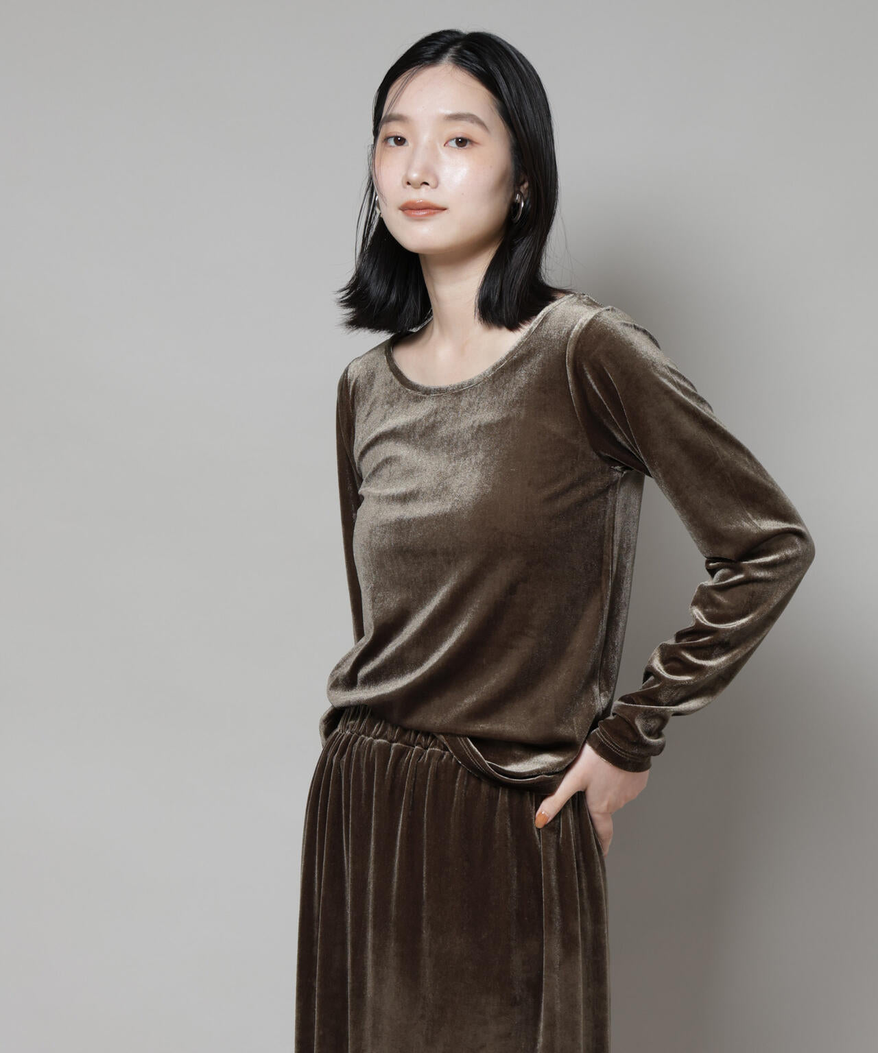 前後2wayベロアカットトップス(セットアップ可)