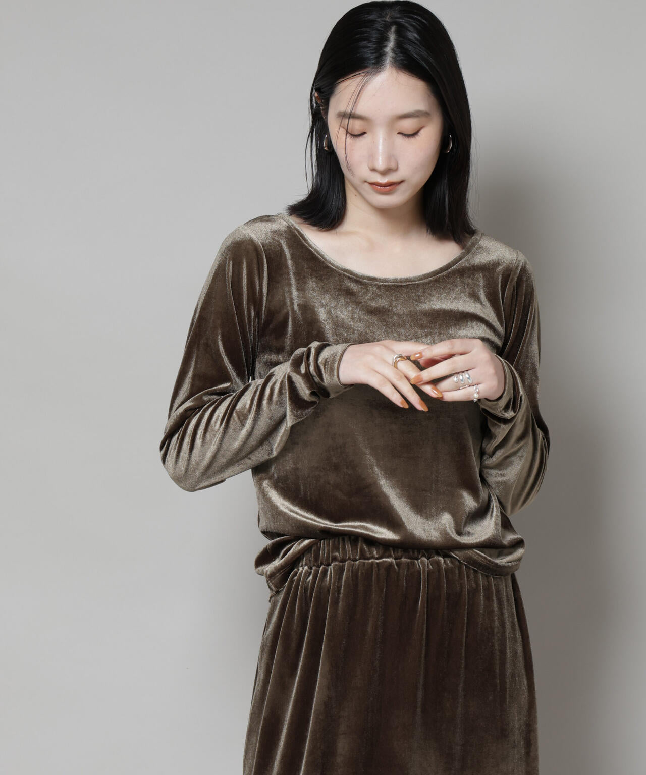 前後2wayベロアカットトップス(セットアップ可)