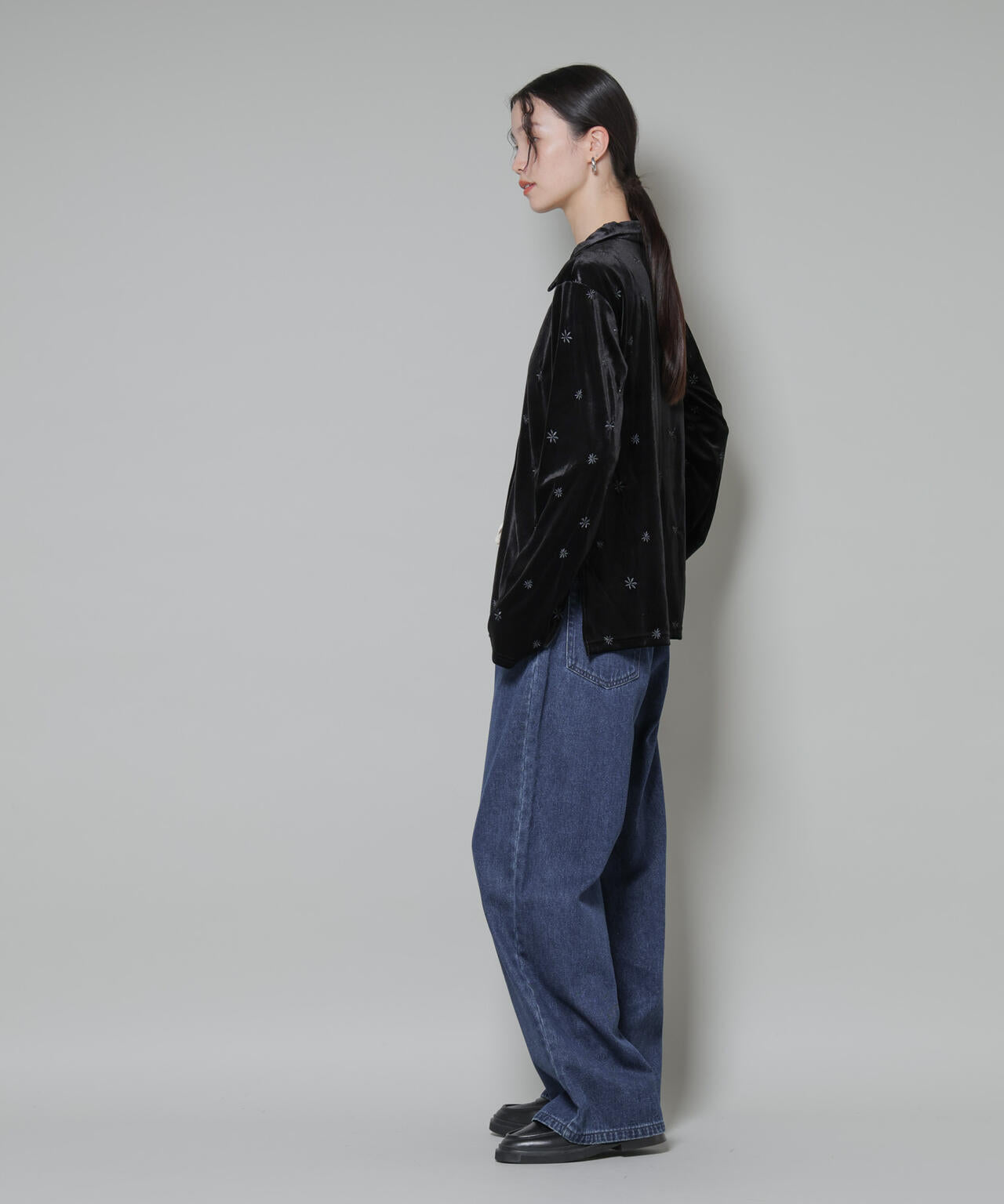 刺繍ベロアカットシャツ(セットアップ可)