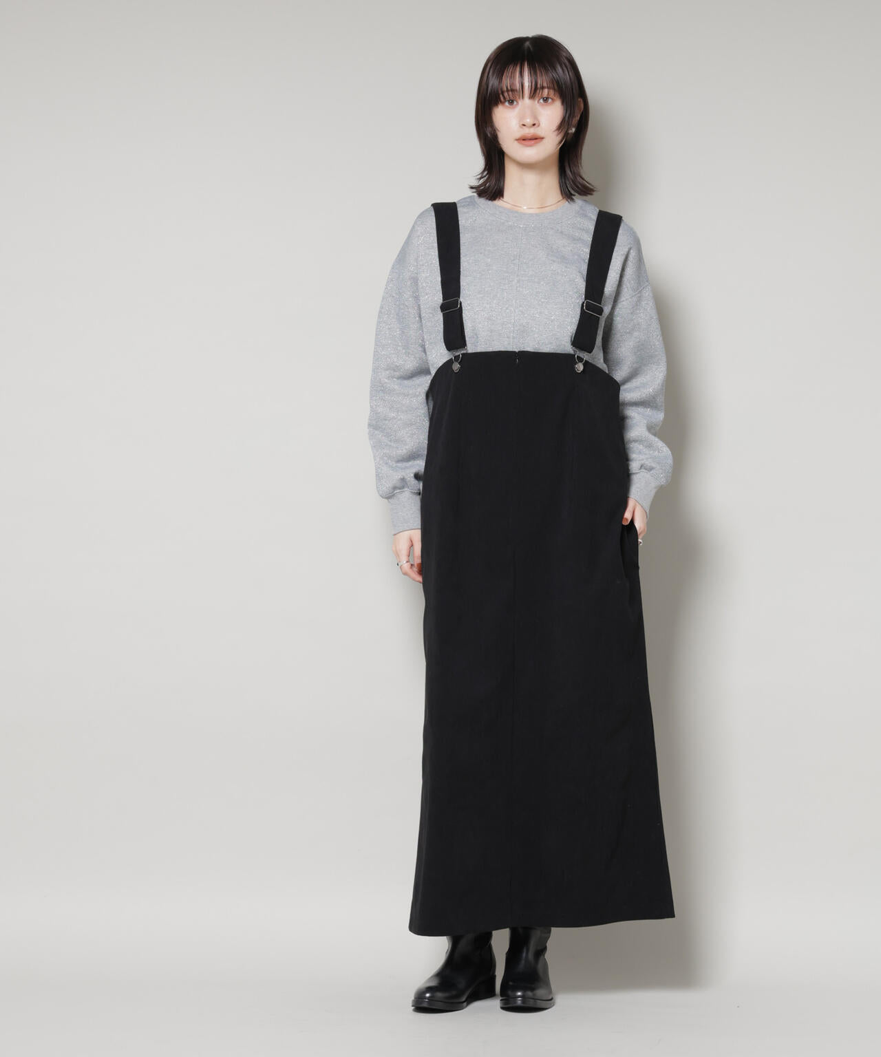 ラメ裏毛トップス