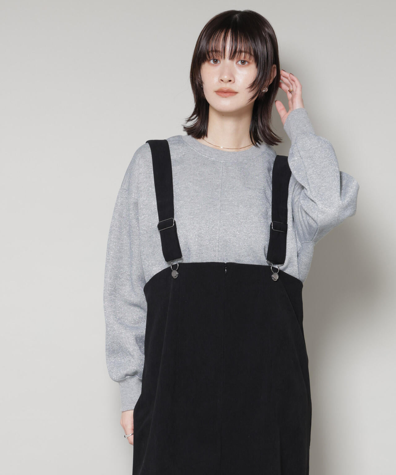 ラメ裏毛トップス