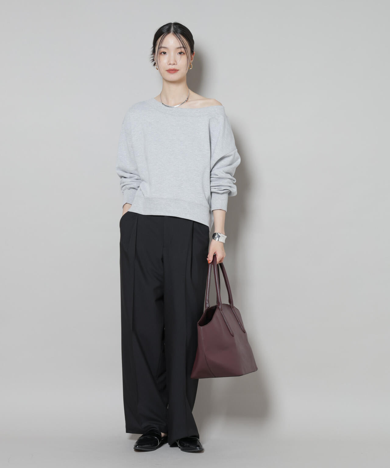 ワンタックセンタープレスストレートパンツ(セットアップ可)