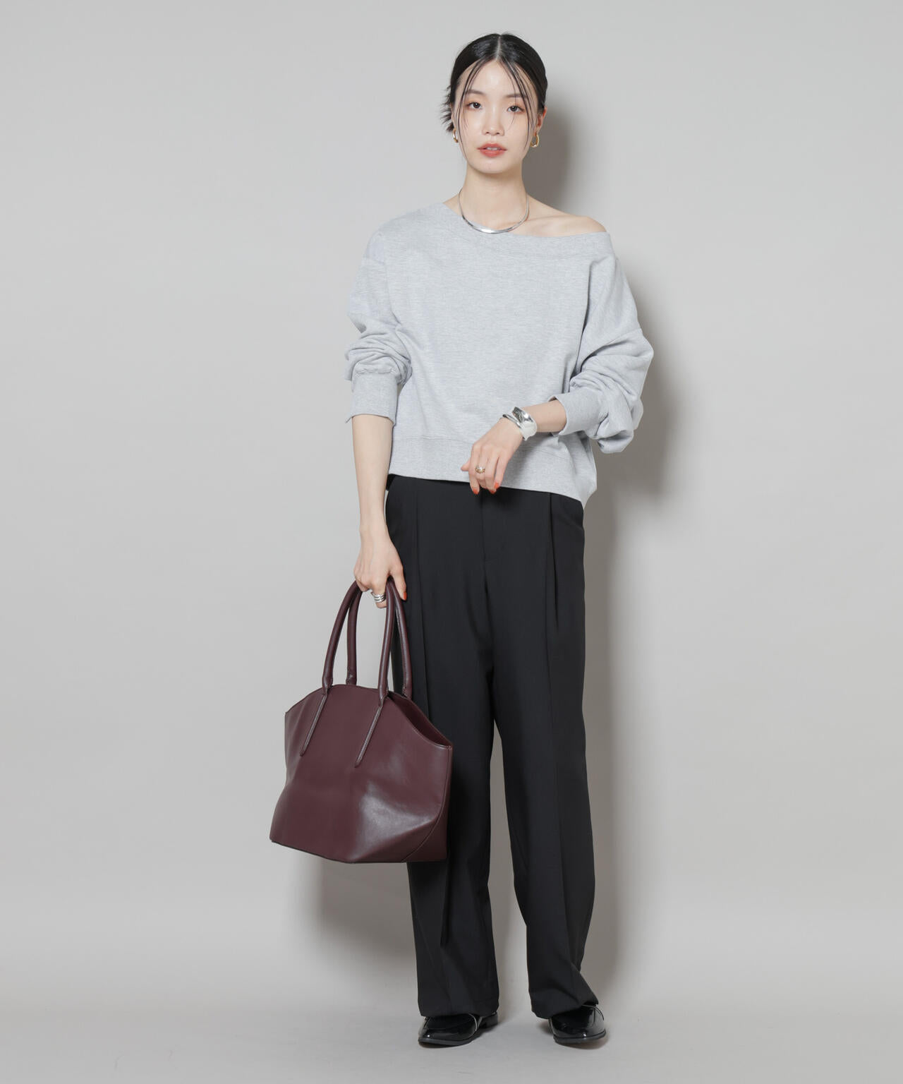 ワンタックセンタープレスストレートパンツ(セットアップ可)