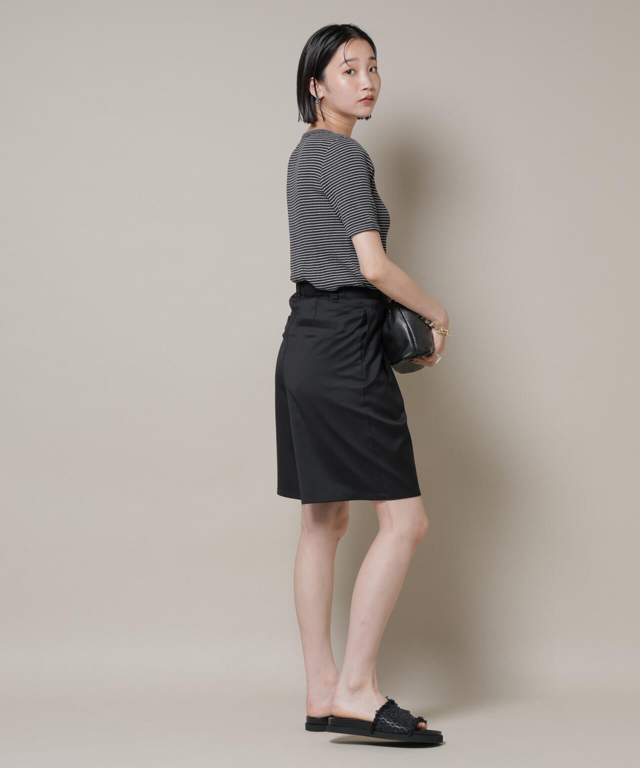 ワンタックショートパンツ(セットアップ可)