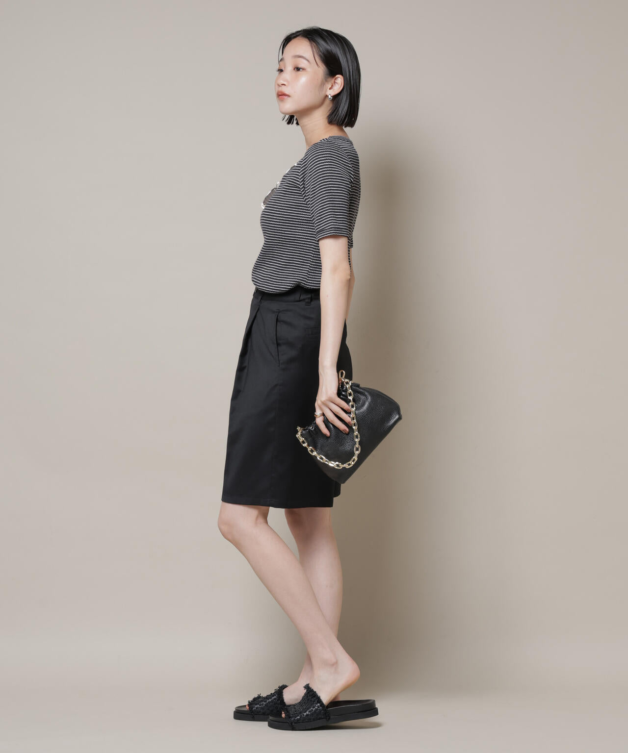 ワンタックショートパンツ(セットアップ可)