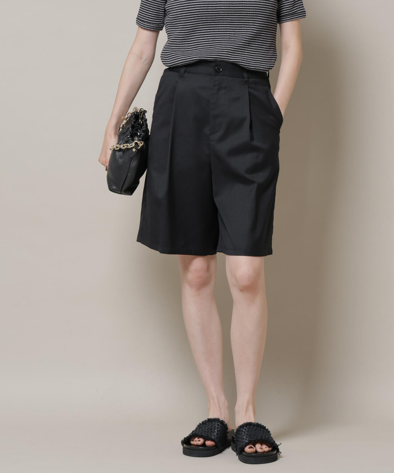 ワンタックショートパンツ(セットアップ可)