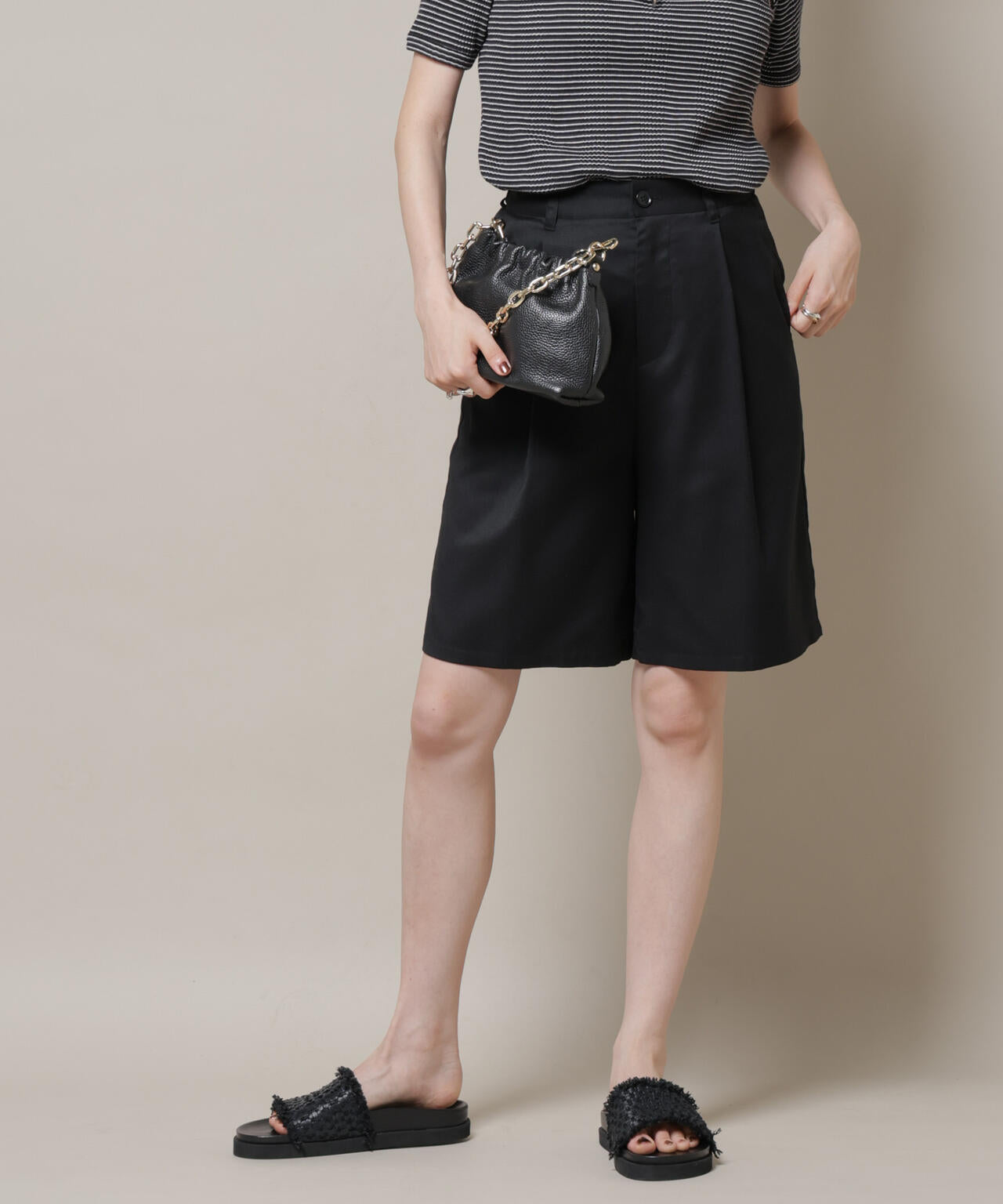 ワンタックショートパンツ(セットアップ可)