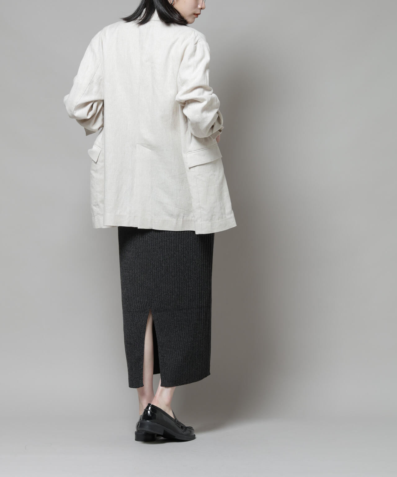 メランジリブタイトスカート(セットアップ可)