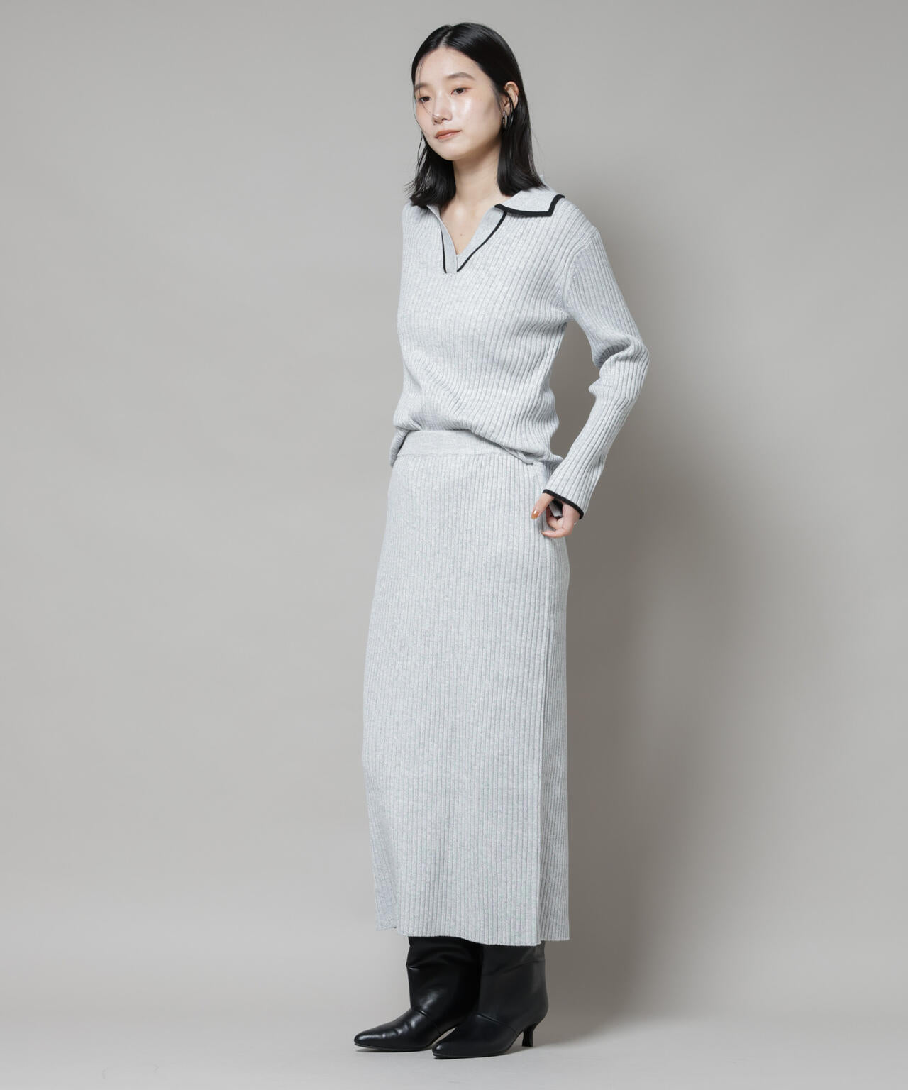 メランジリブタイトスカート(セットアップ可)