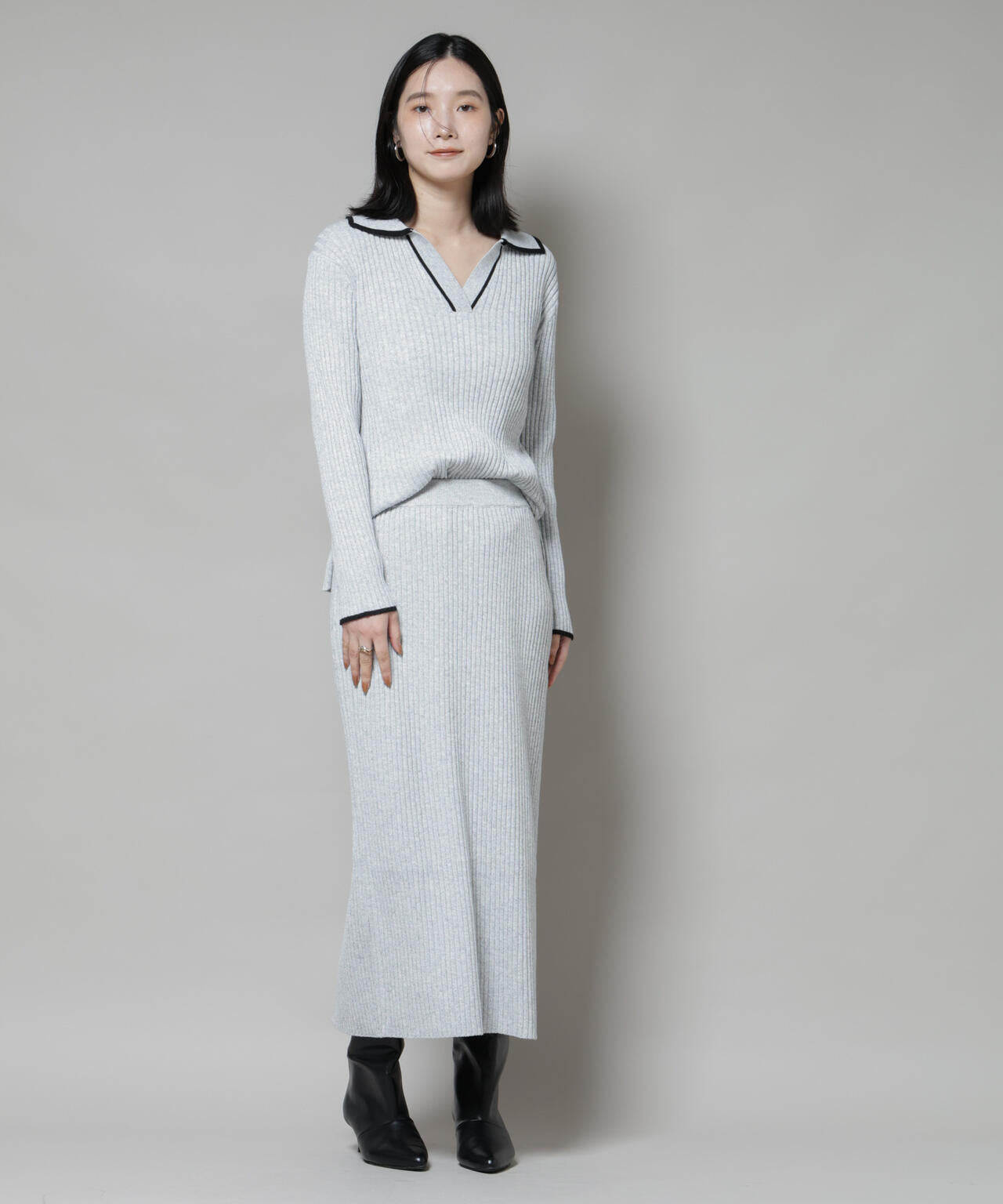 メランジリブタイトスカート(セットアップ可)