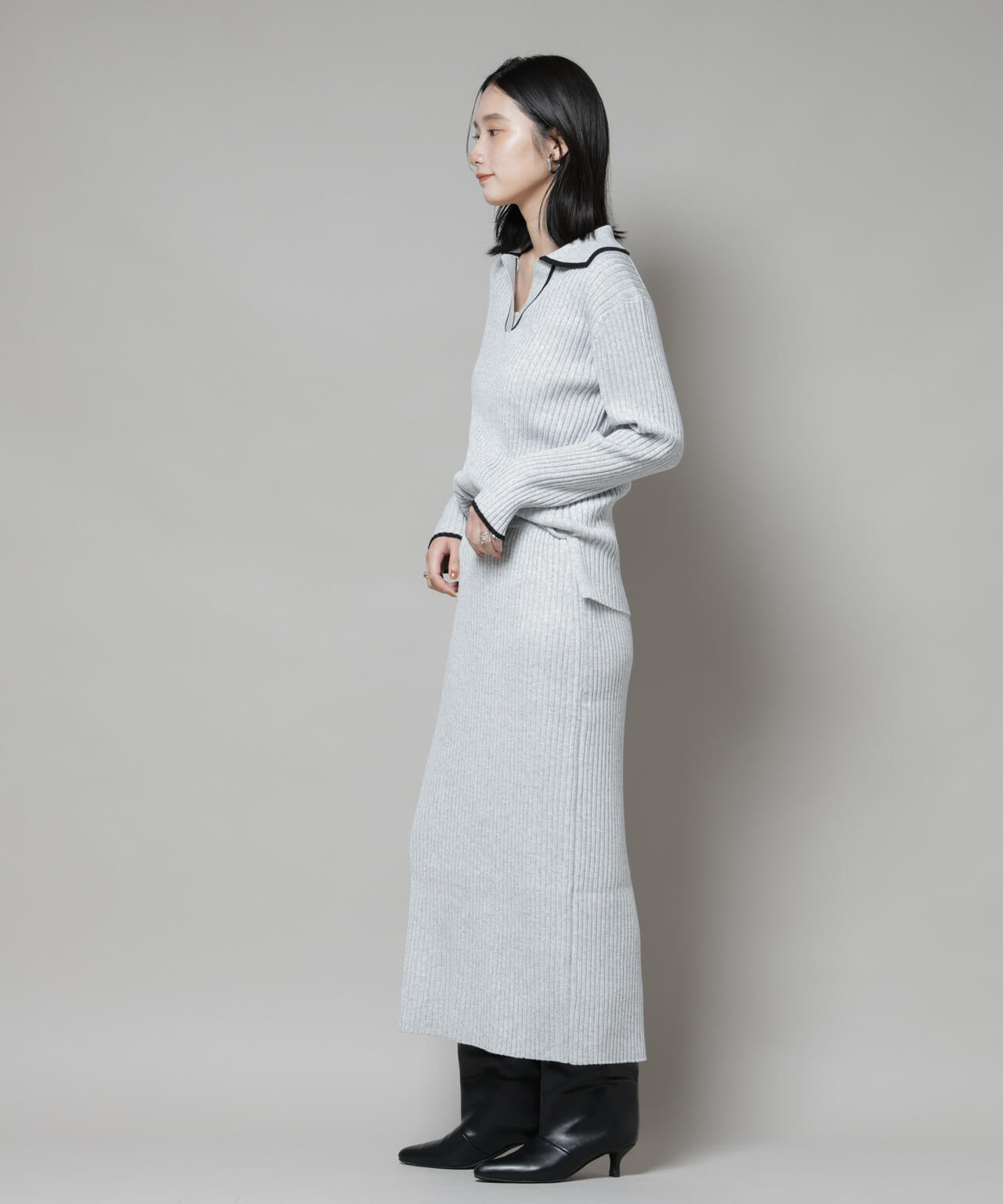 メランジリブタイトスカート(セットアップ可)