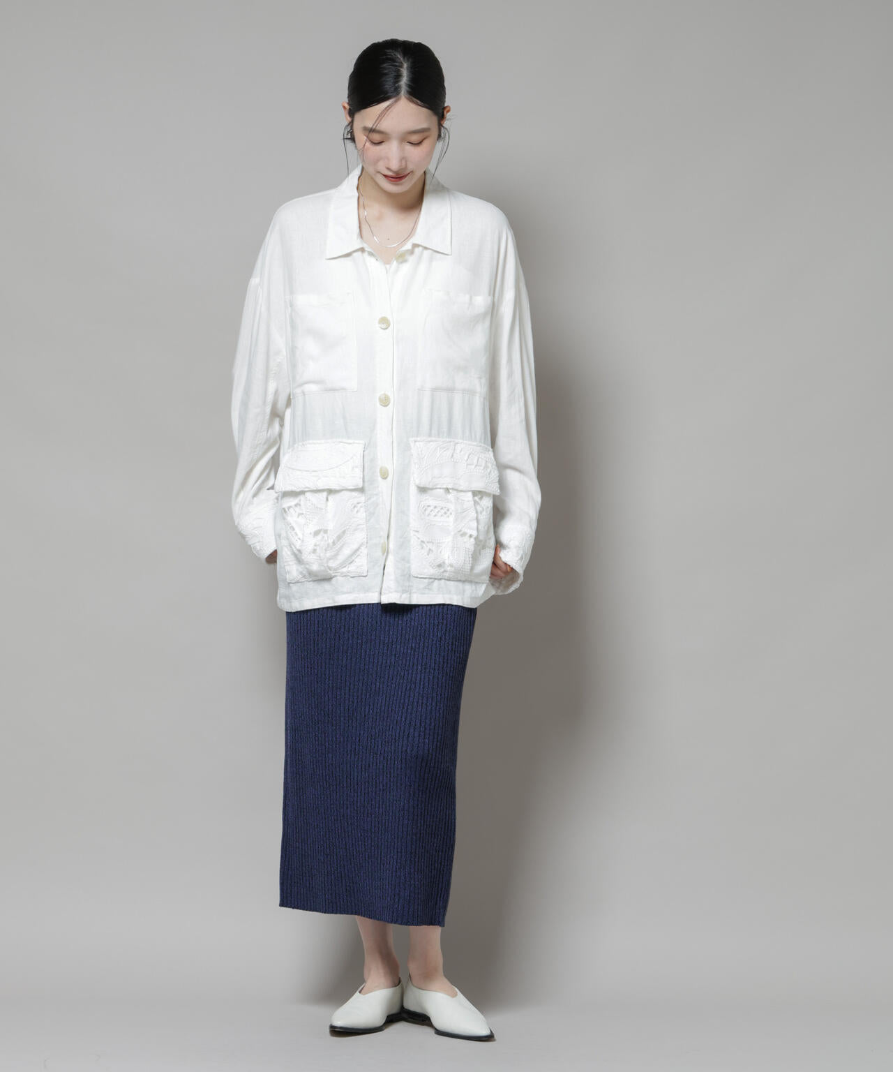 メランジリブタイトスカート(セットアップ可)