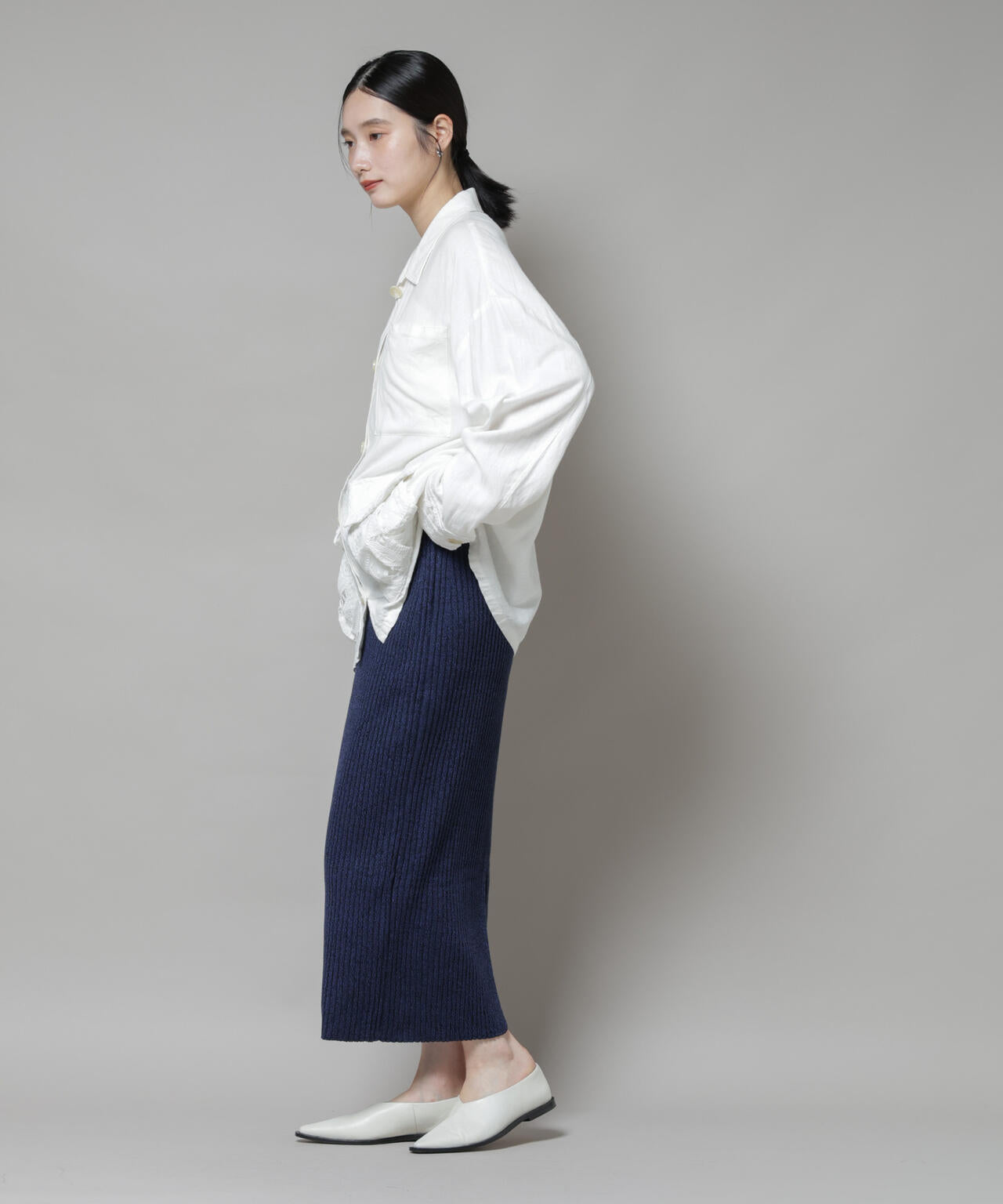 メランジリブタイトスカート(セットアップ可)