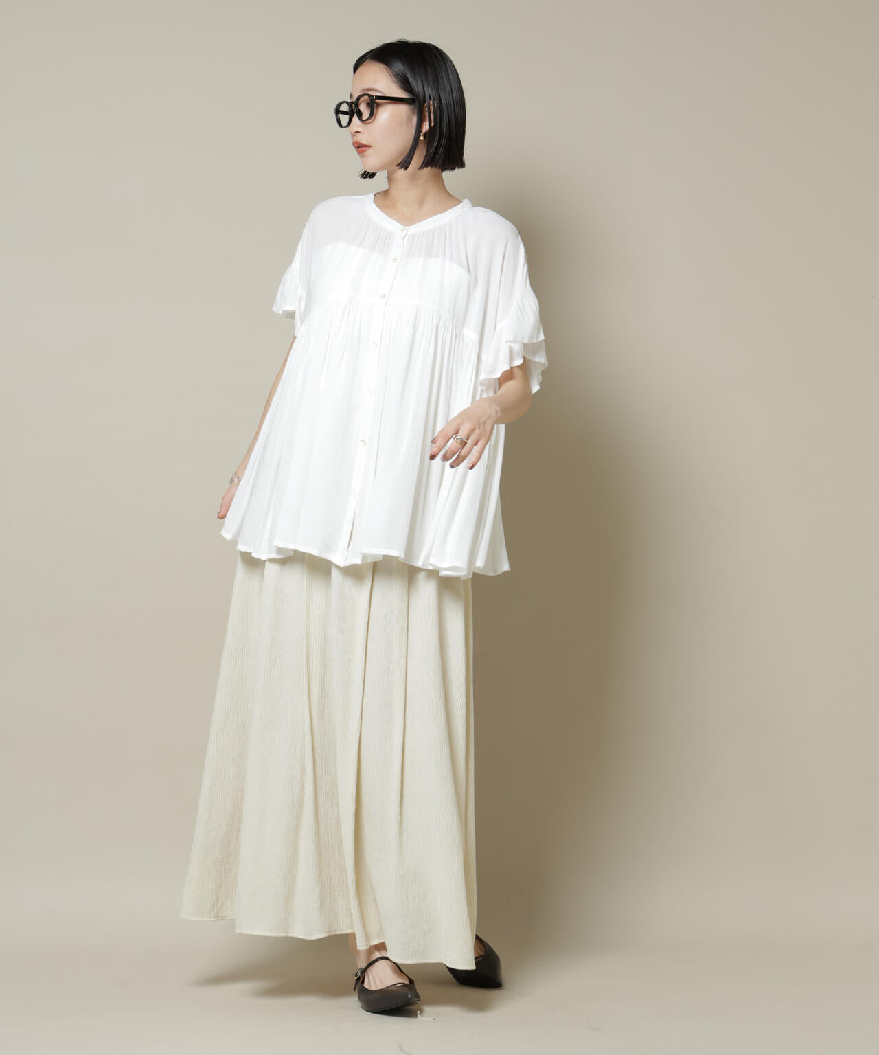 楊柳タックフレアスカート